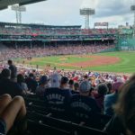 Baseball field during game